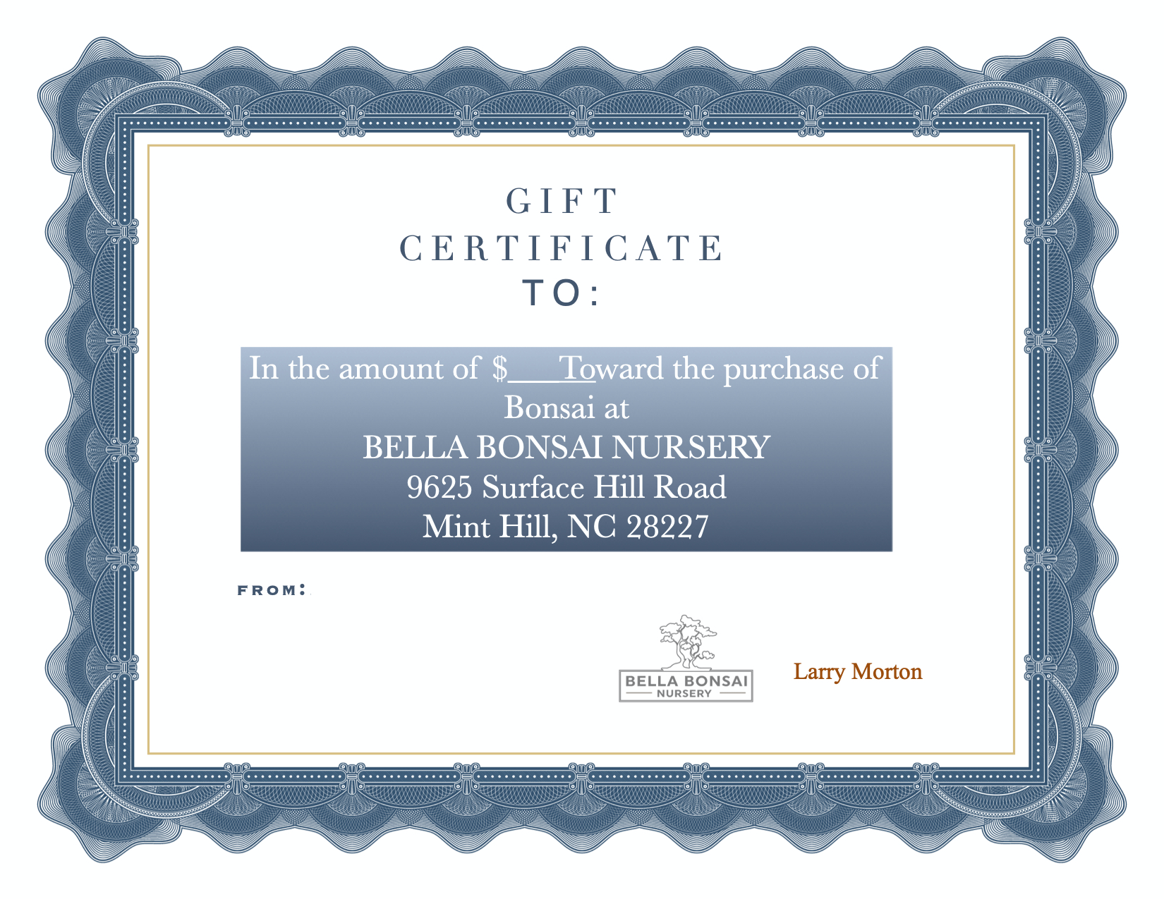 GIFT CERTIFICATE